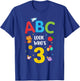 ABC Look Who's 3 Year Old 3rd Birthday Girl Boy Toddler T-Shirt - T-Shirt | Royal