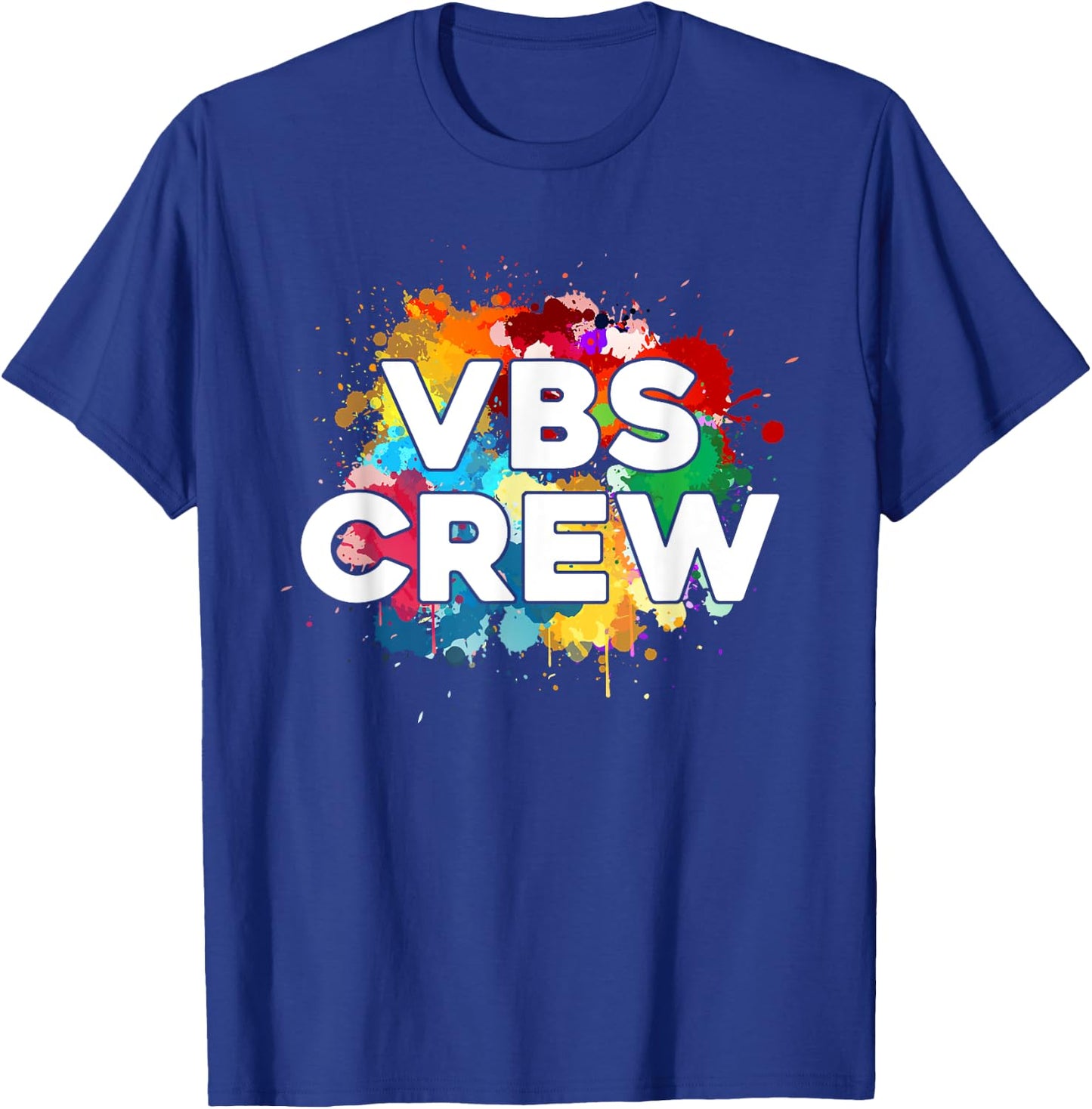 I Love VBS 2024 Crew Vacation Bible School Paint Splatter T-Shirt - T-Shirt | Royal
