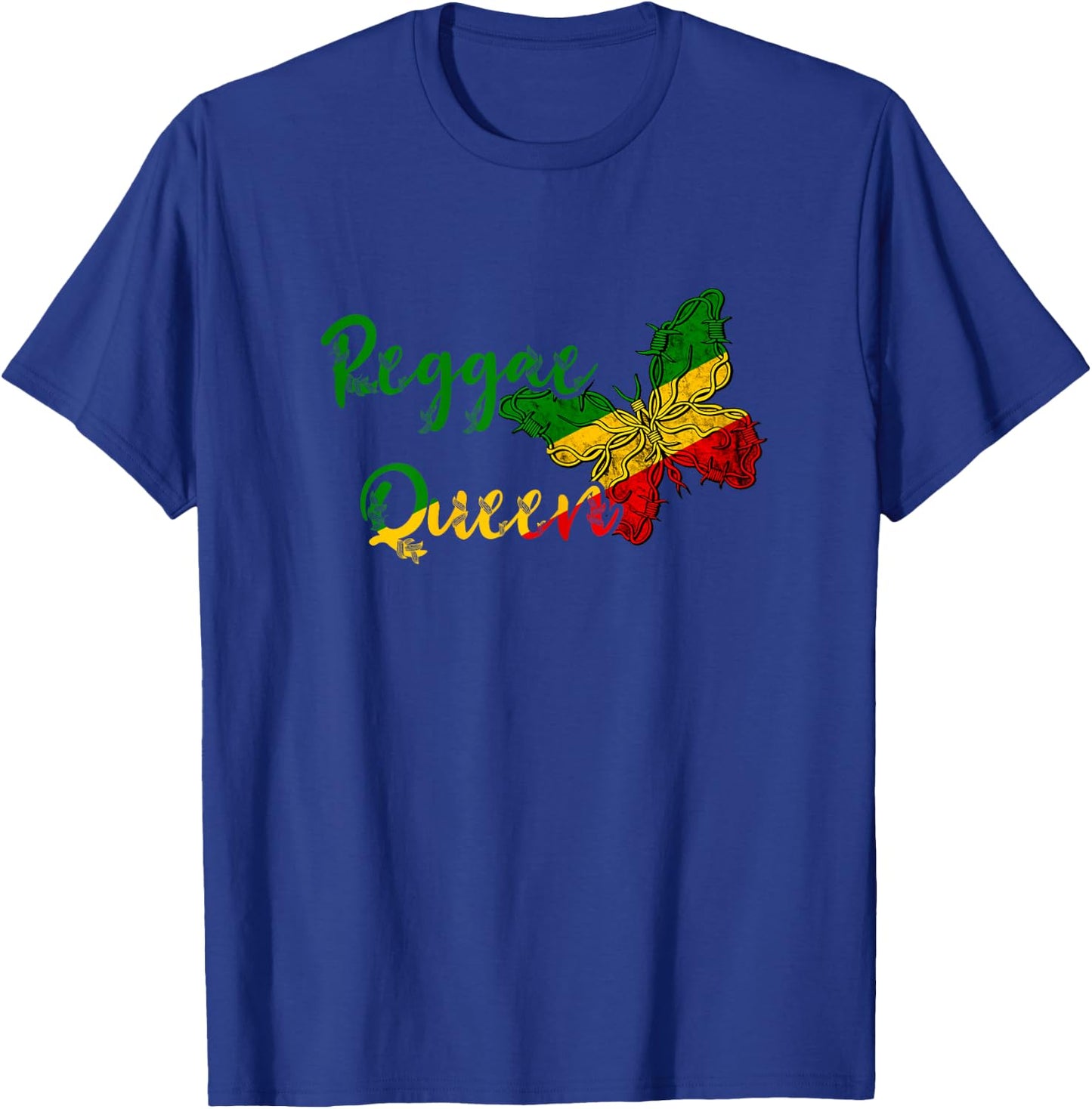 Reggae Queen Butterfly Rasta Reggae Rastafari Roots T-Shirt - T-Shirt | Royal