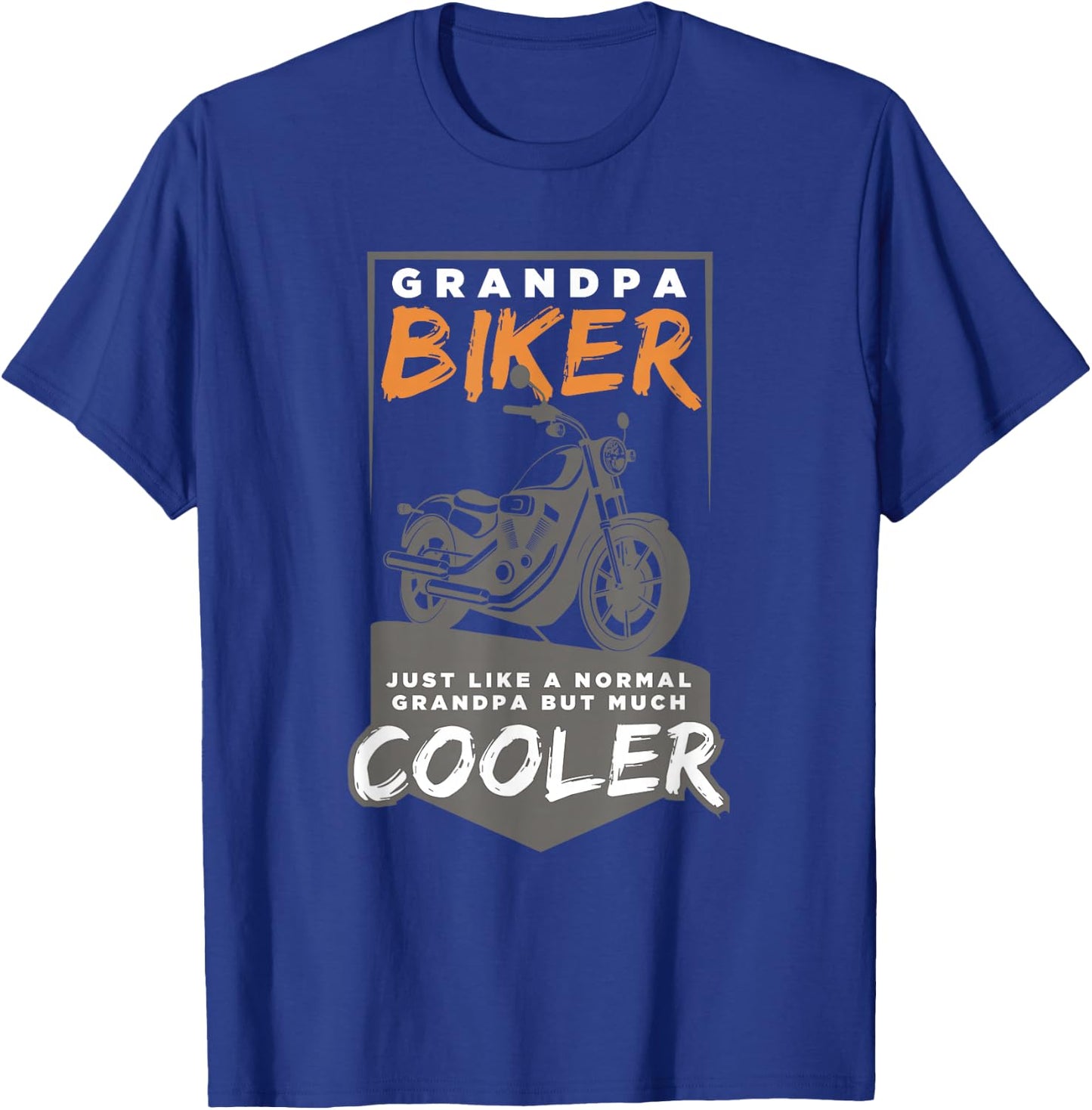 Cool Grandpa Biker, Motorcycle Lover Grandpa T-Shirt - T-Shirt | Royal