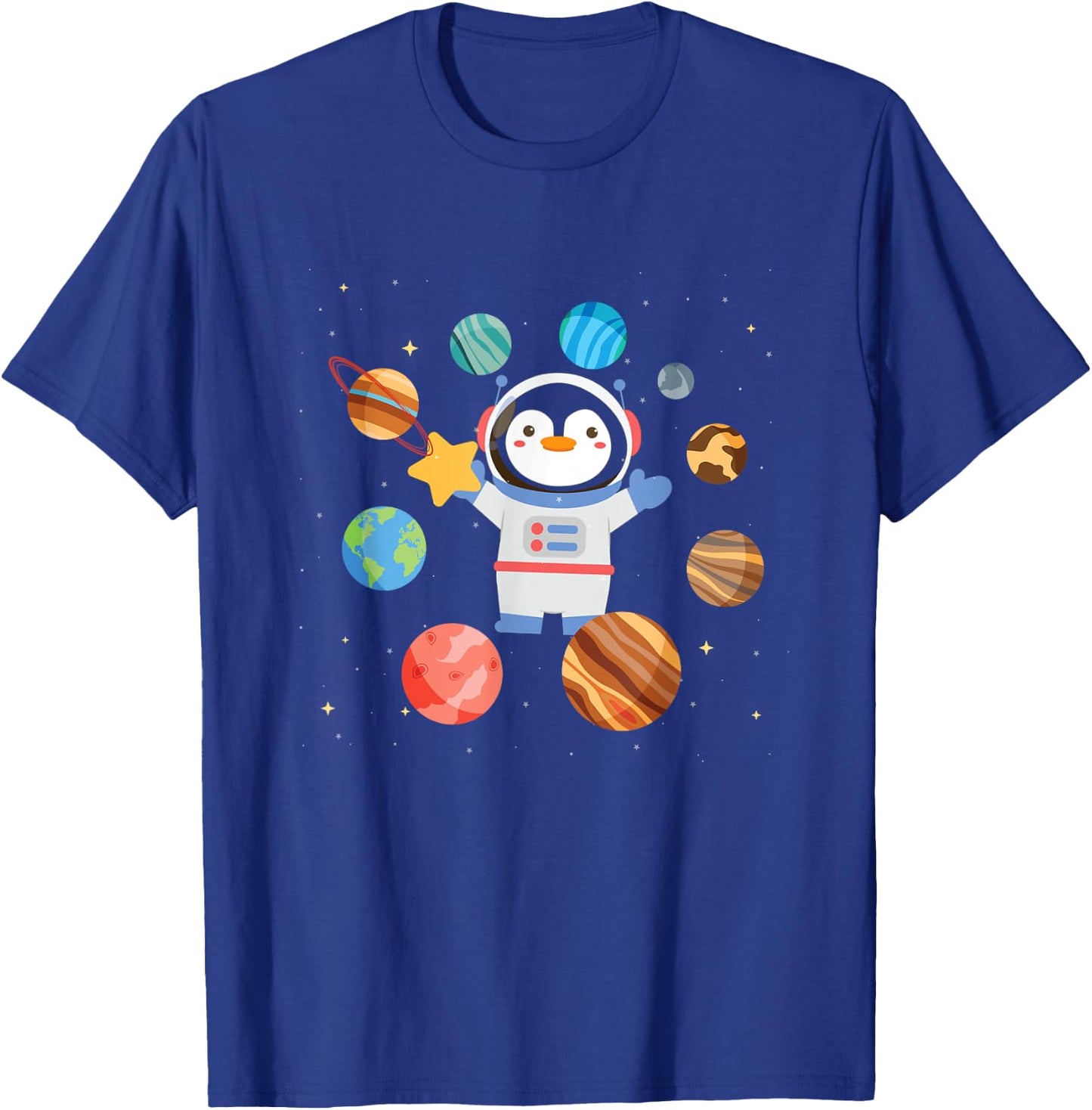 Cute Penguin Astronaut | Galaxy | Space Penguins T-Shirt - T-Shirt | Royal