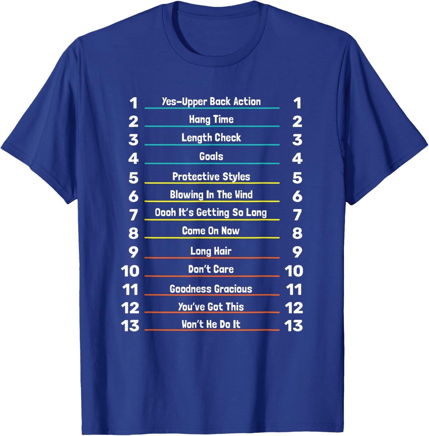Track Your Long Natural Hair Length Check T-Shirt - T-Shirt | Royal