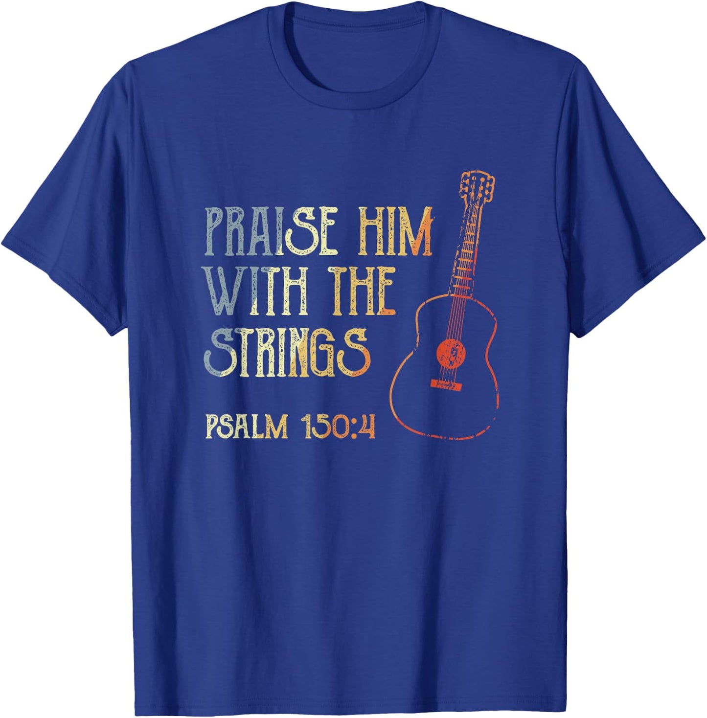 Guitarist Christian Music Guitar Player Bible Verse T-Shirt - T-Shirt | Royal