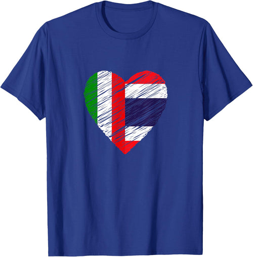 Thailand Italy Heart Italian Flag Thai Flag Love Heart