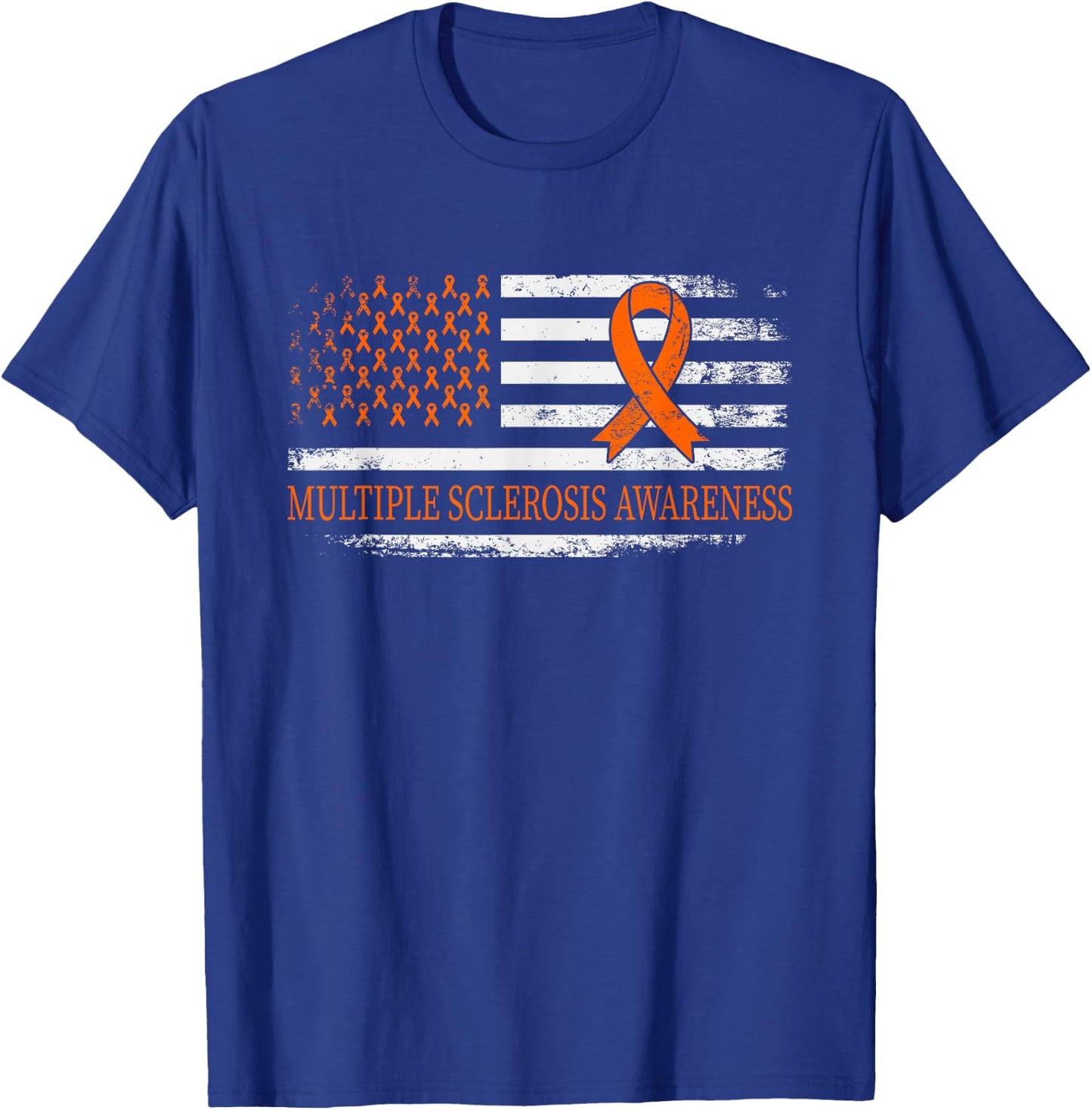 Orange Ribbon MS - Multible Sclerosis Awareness T-Shirt - T-Shirt | Royal