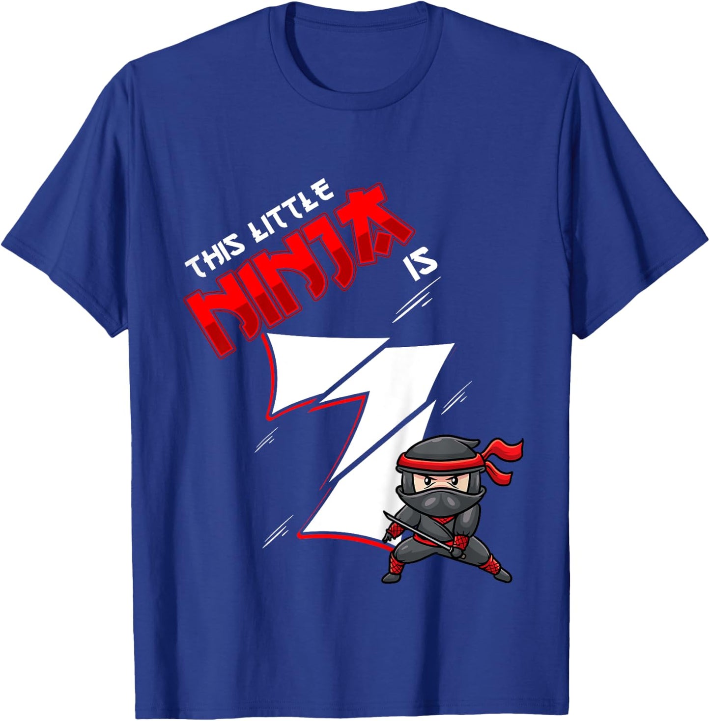 Kids 7th Birthday For Boy 7 Years Old Ninja T-Shirt - T-Shirt | Royal