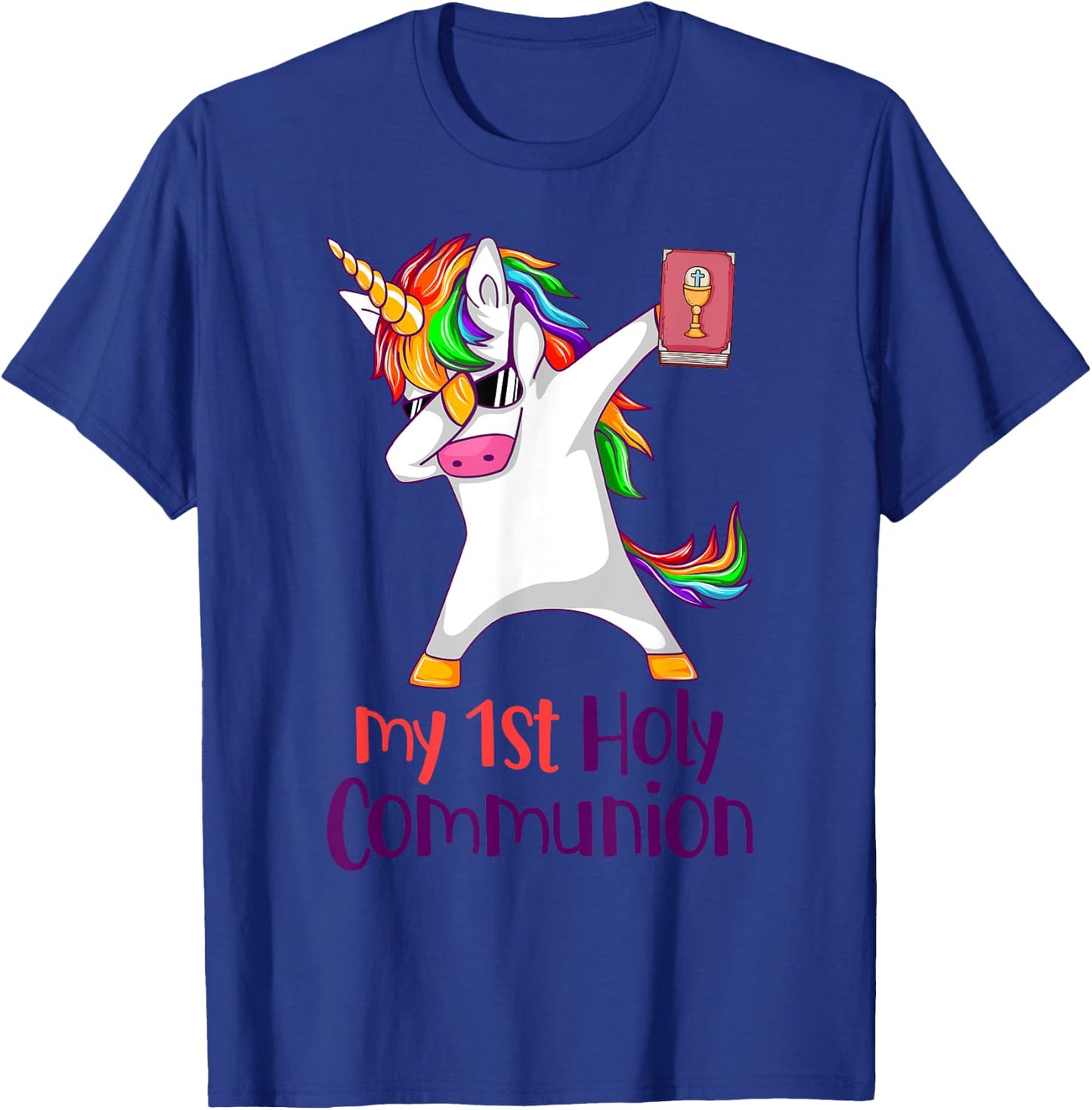 Dabbing Unicorn My 1st Holy Communion Christian Cute Unicorn T-Shirt - T-Shirt | Royal