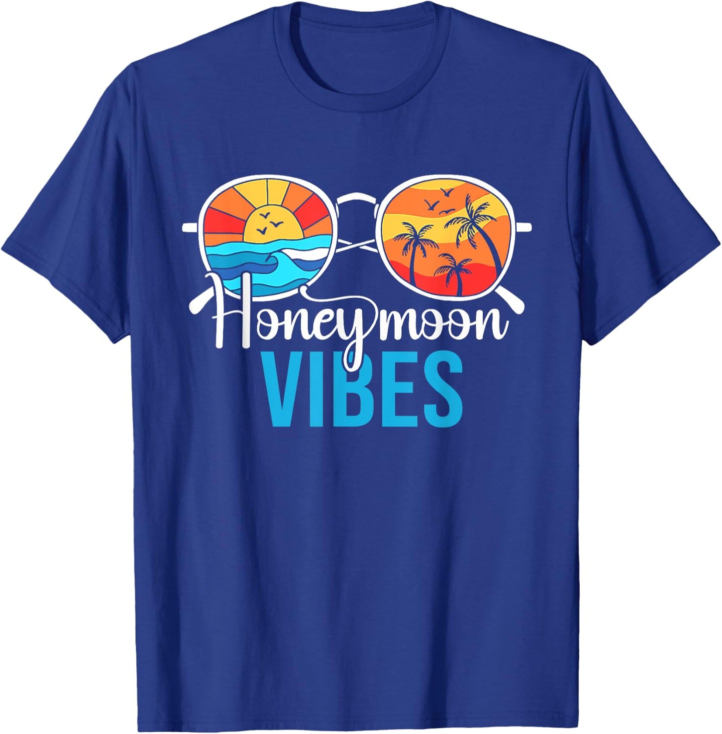 Honeymoon Vibes Couples Vacation Wedding Bride Groom T-Shirt - T-Shirt | Royal