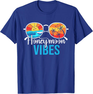 Honeymoon Vibes Couples Vacation Wedding Bride Groom T-Shirt - T-Shirt | Royal