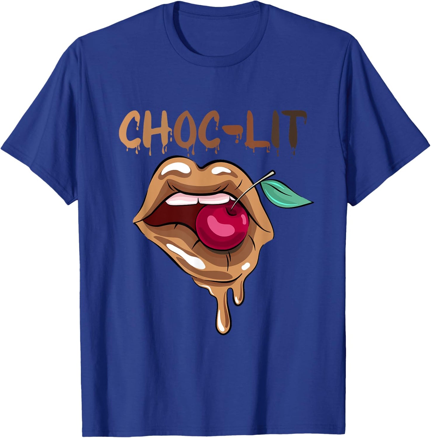 Cool Melanin Girl Lips Cherry Black Girls Magic Style T-Shirt - T-Shirt | Royal