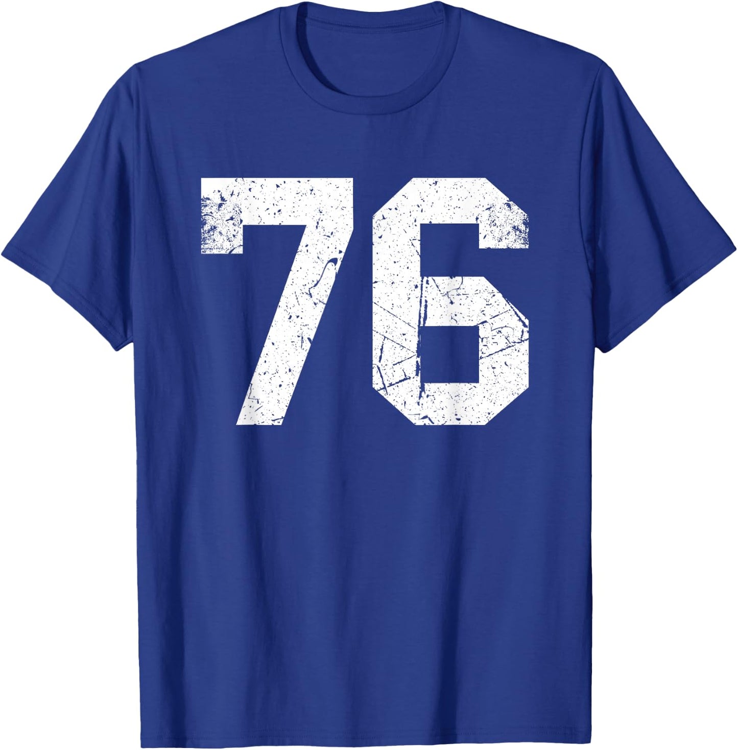 Vintage Sports Team Number #76 T-Shirt - T-Shirt | Royal
