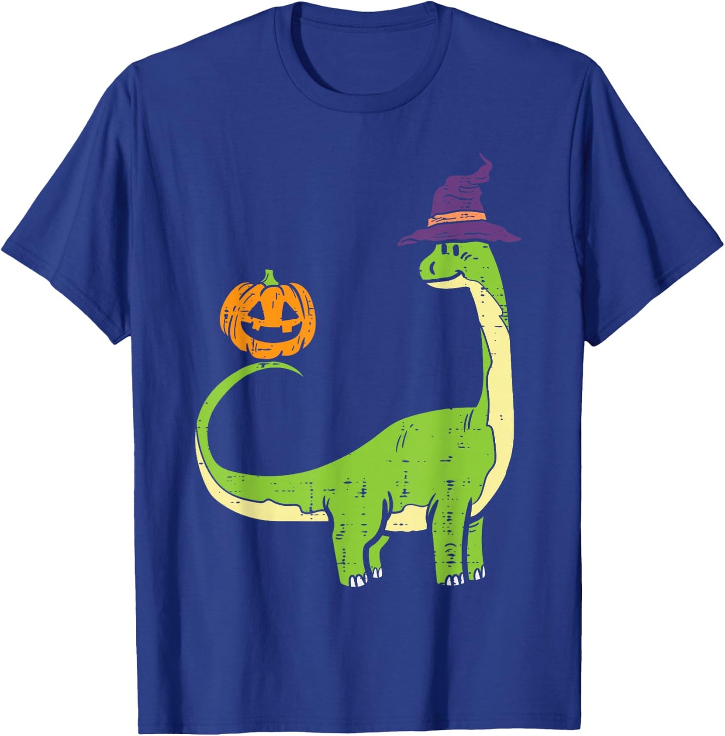 Brachiosaurus Witch Pumpkin Halloween Dinosaur Brontosaurus T-Shirt - T-Shirt | Royal