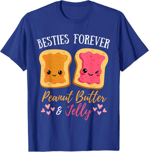 Jelly & Peanut Butter Matching Couple Besties Forever T-Shirt - T-Shirt | Royal