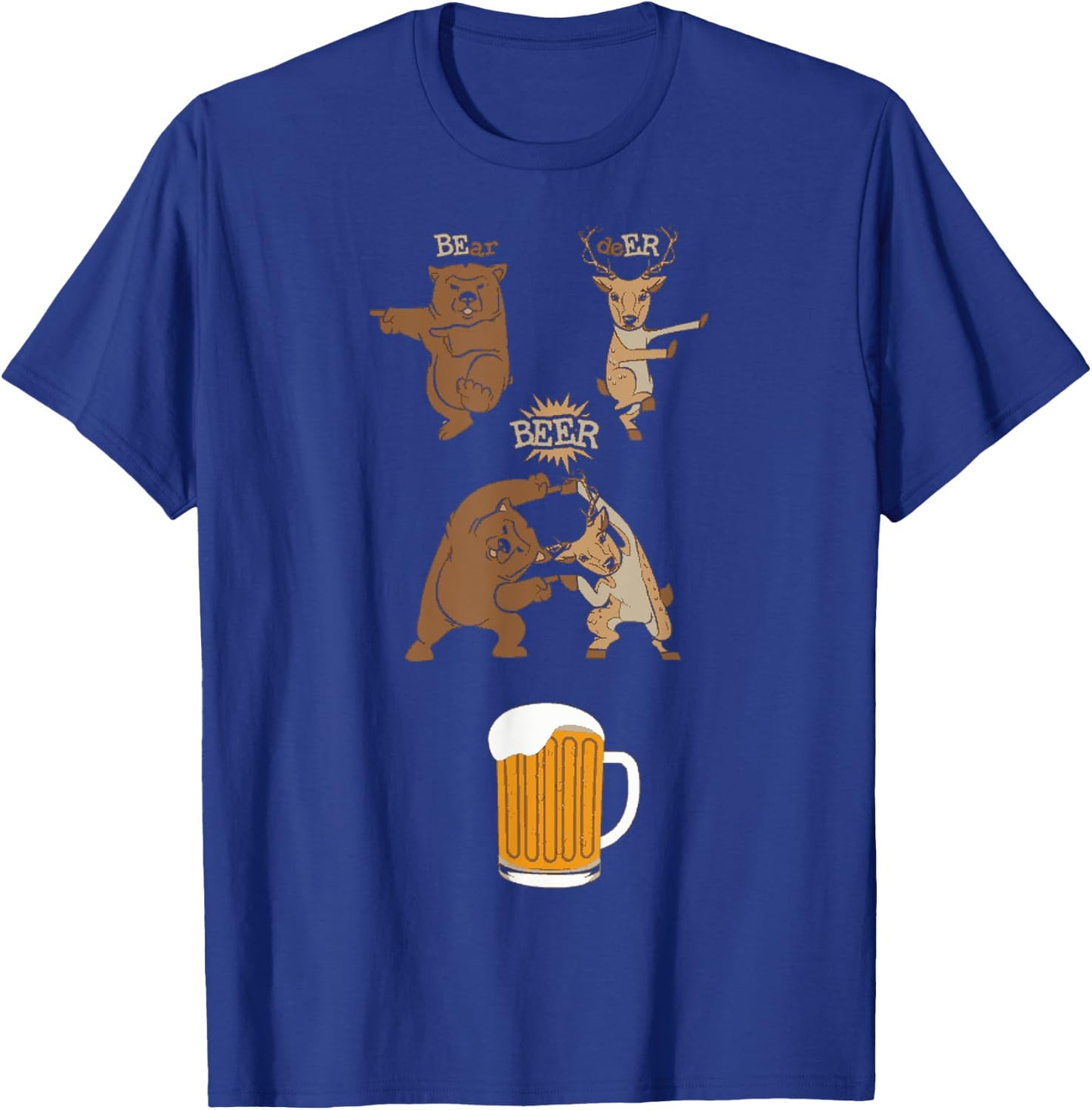 Funny Beer Saying Bear Deer Fusion Manga T-Shirt - T-Shirt | Royal