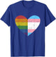 Heart with Rainbow and Transgender Flag for Pride Month Small T-Shirt - T-Shirt | Royal