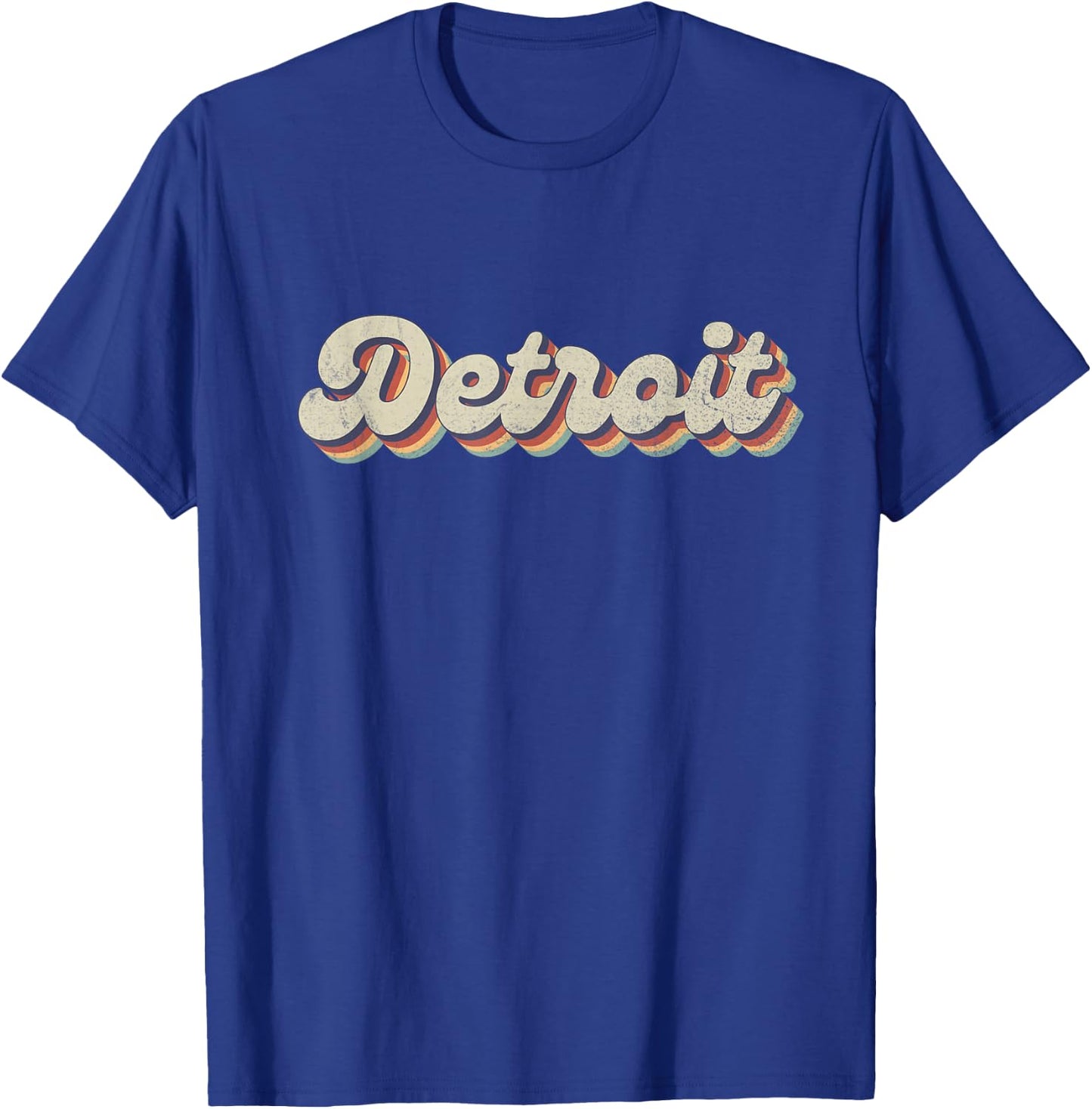 70's 80's USA City - Vintage Detroit T-Shirt - T-Shirt | Royal