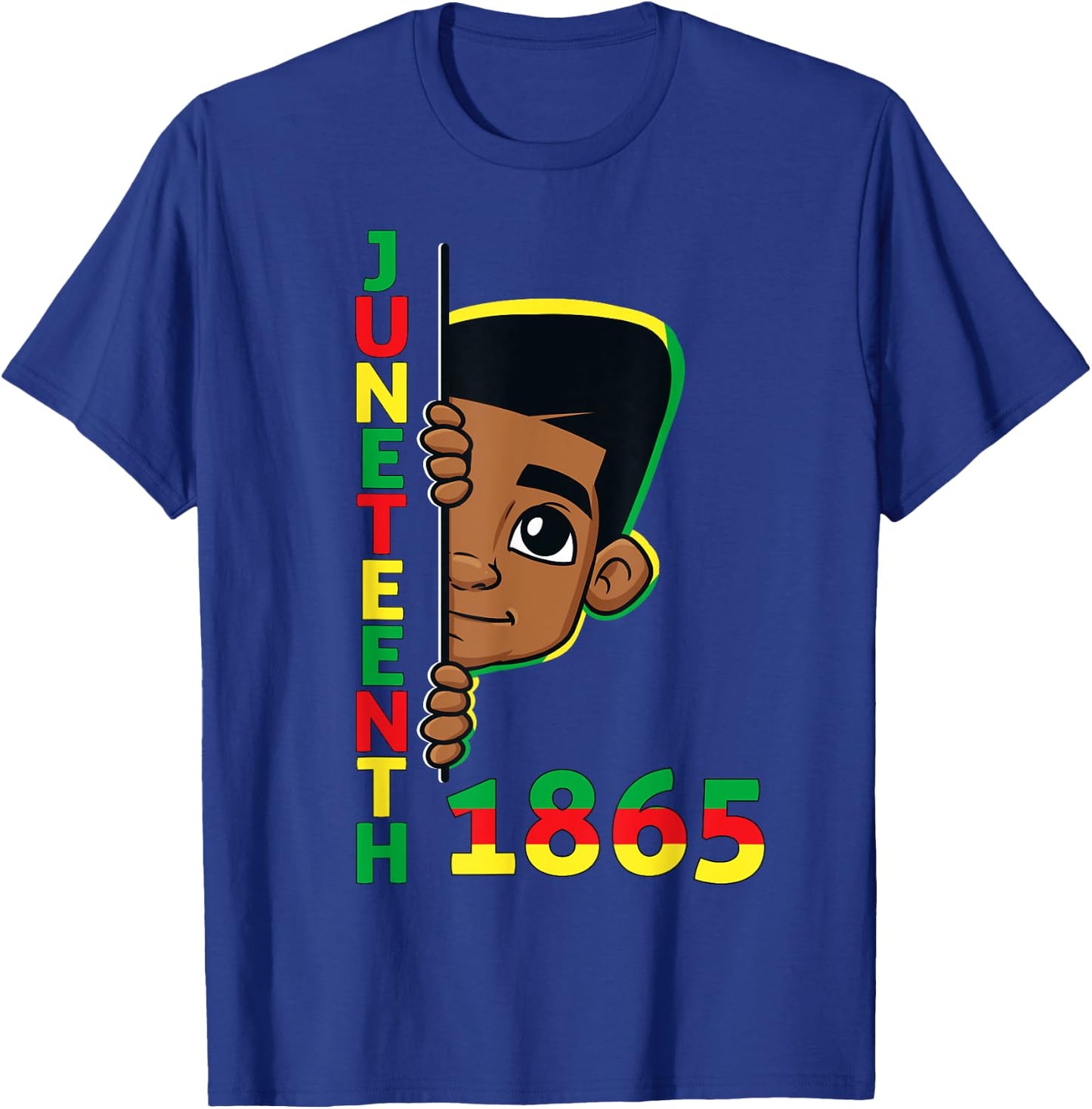 Juneteenth Celebrating 1865 Cool Brown Skin King Boys Kids T-Shirt - T-Shirt | Royal