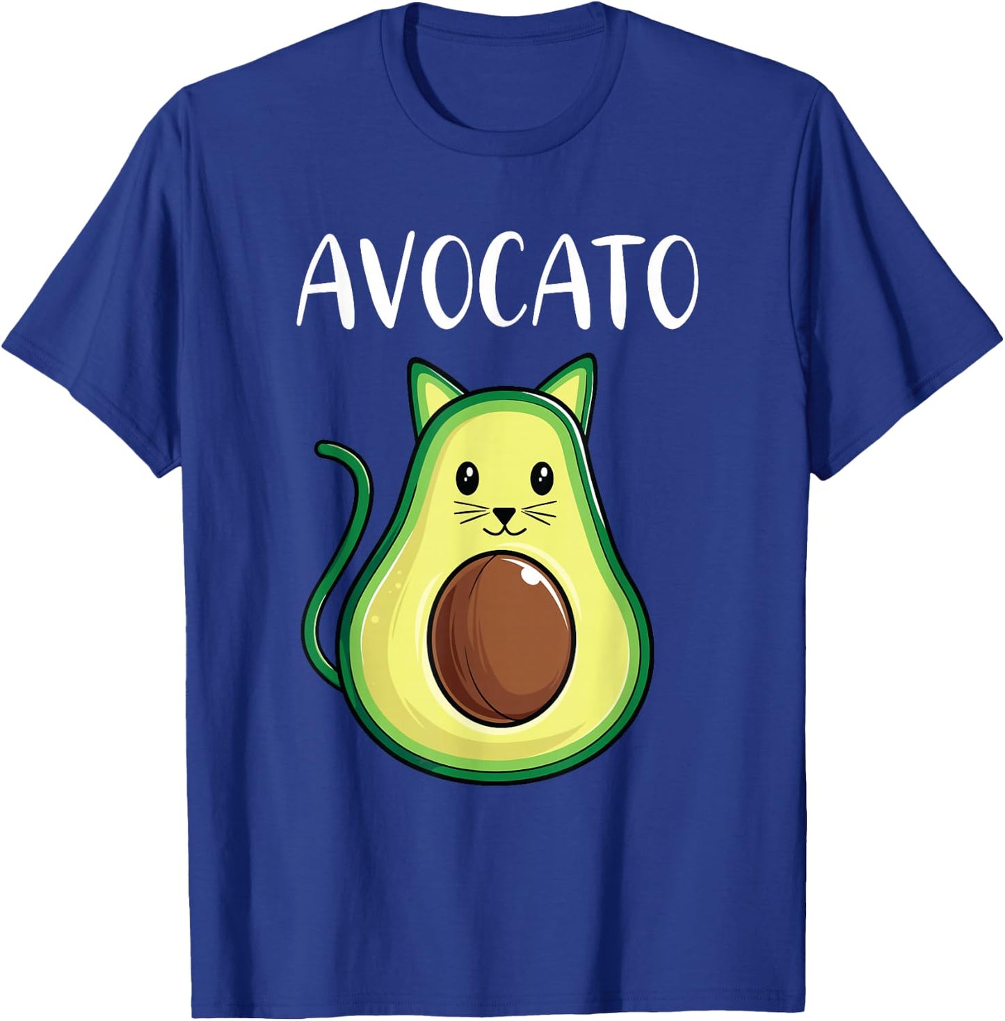 Funny Avocado Shirt Women Men Kids Avocato Cat T-Shirt - T-Shirt | Royal