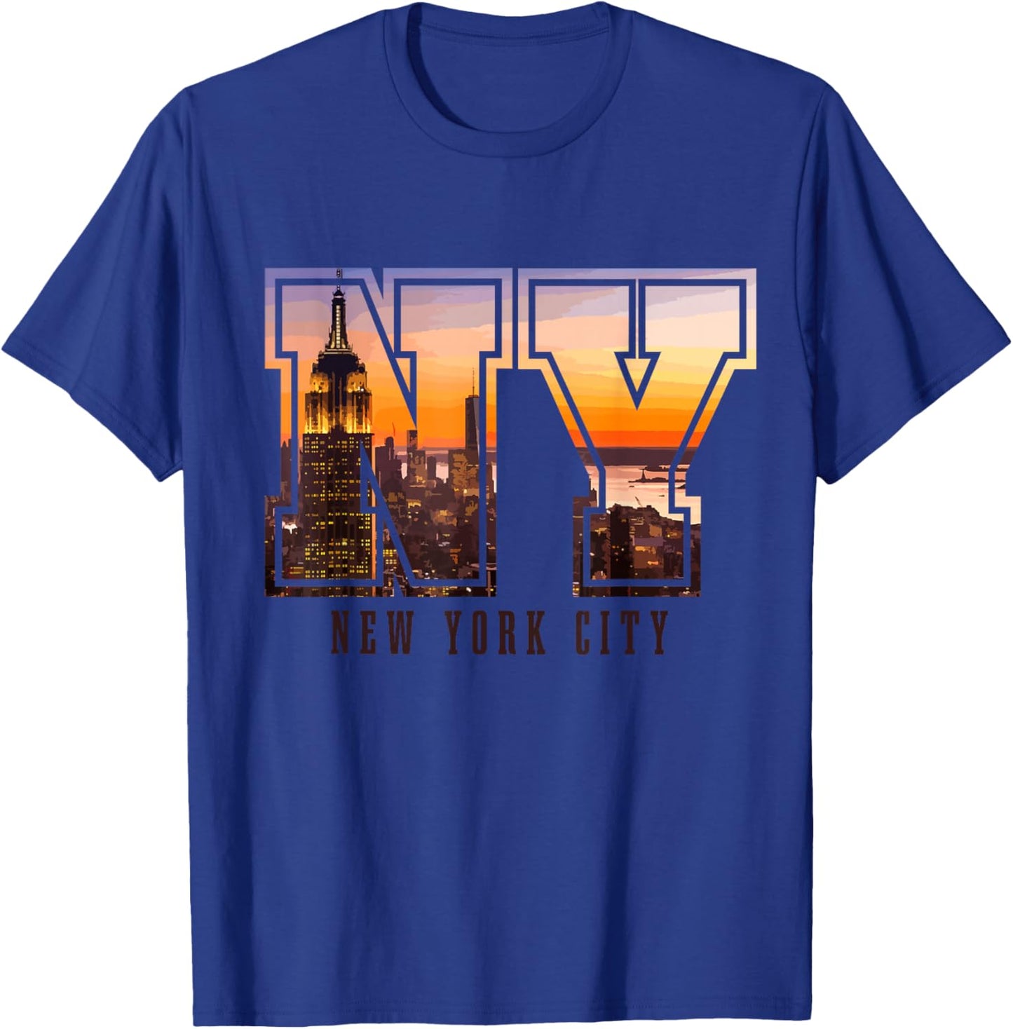 New York City NYC NY Skyline USA America Souvenir Gift T-Shirt - T-Shirt | Royal