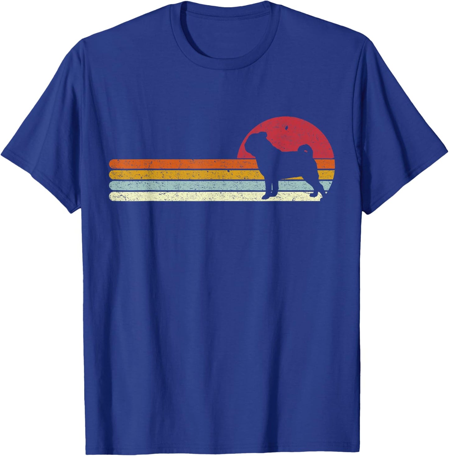 Sunset Pug Distressed Mops Carlino Carlino for Dog Owners T-Shirt - T-Shirt | Royal