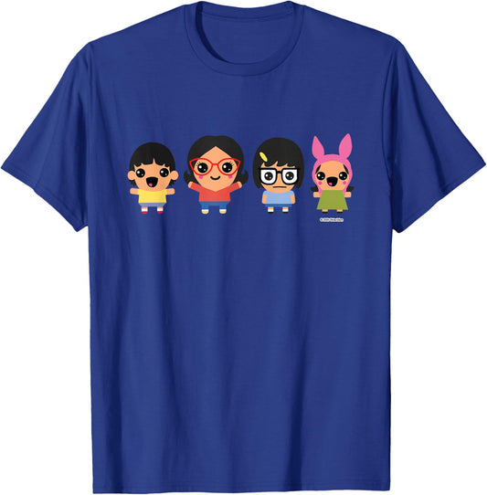 Bob's Burgers Chibi Kawaii Linda Gene Tina and Louise T-Shirt - T-Shirt | Royal