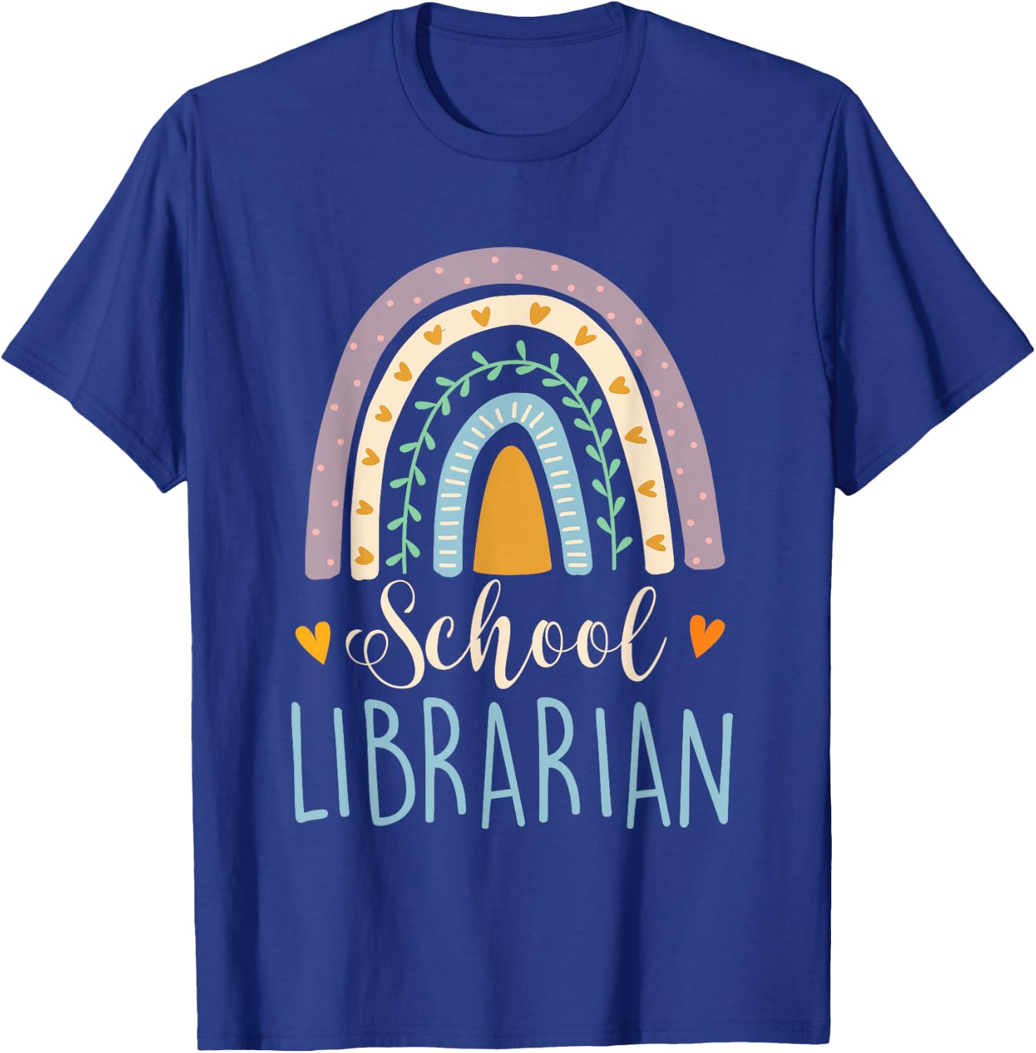 School Librarian - Rainbow Books Book Lover Library Worker T-Shirt - T-Shirt | Royal