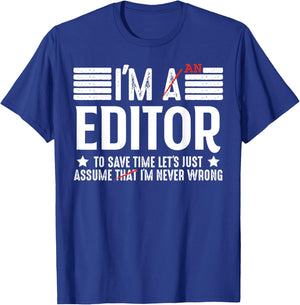 Editor Funny Spelling Correction Lover Spelling Fan T-Shirt - T-Shirt | Royal