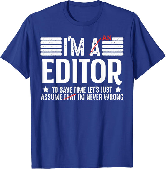 Editor Funny Spelling Correction Lover Spelling Fan T-Shirt - T-Shirt | Royal