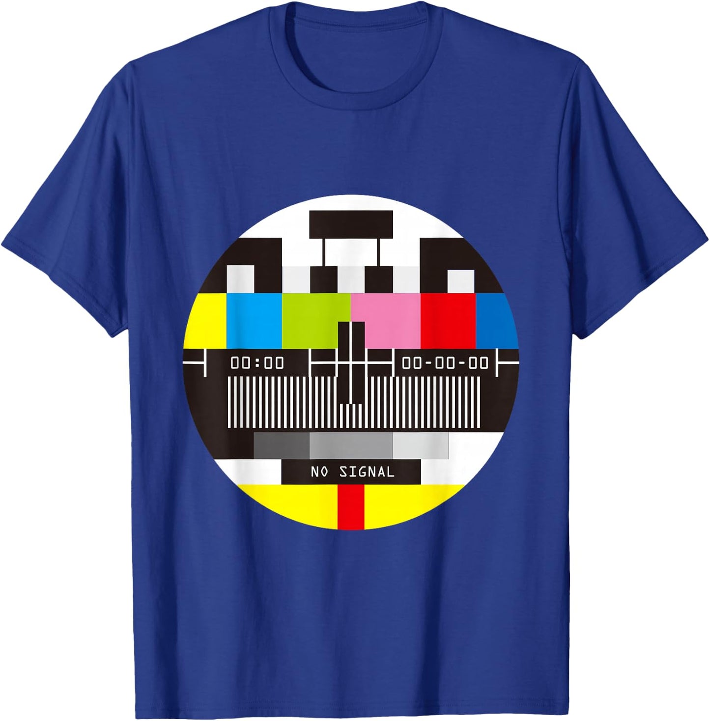 No Signal TV Test Screen Funny Nostalgic T-Shirt - T-Shirt | Royal