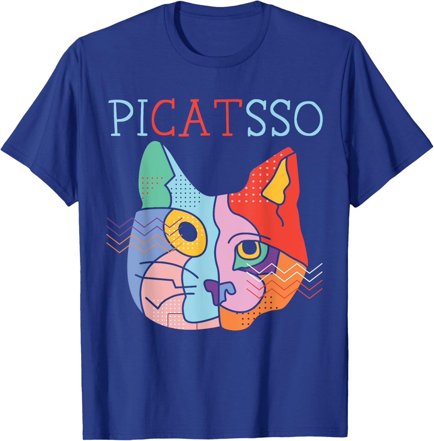 Picatsso Art Teacher Artist Painter Painting Cat Owner Women Girls Kids T-Shirt - T-Shirt | Royal