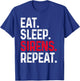 Eat Sleep Sirens Repeat Funny Police Officer Patrol Car T-Shirt - T-Shirt | Royal