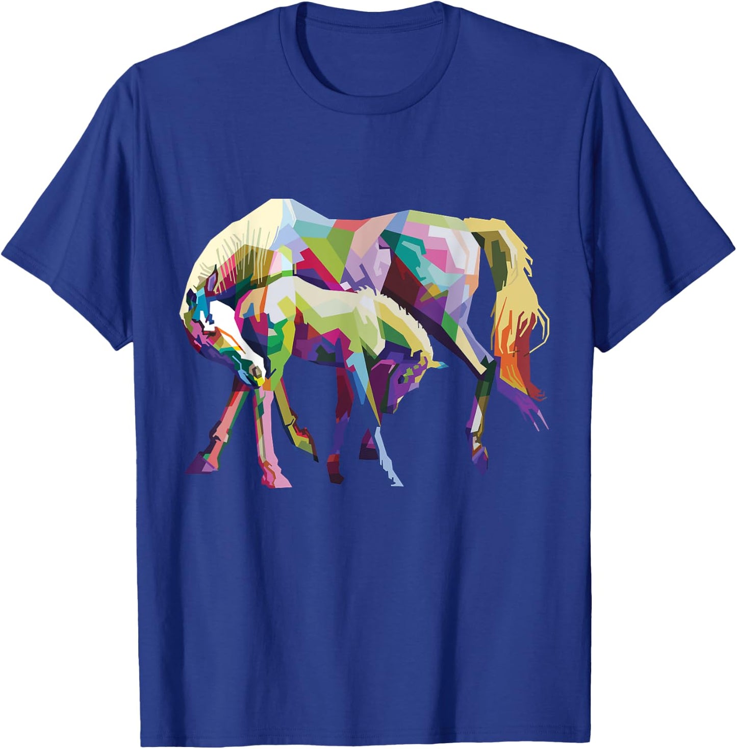 Rainbow Mother Child Horse Love Colorful Horse Family T-Shirt - T-Shirt | Royal