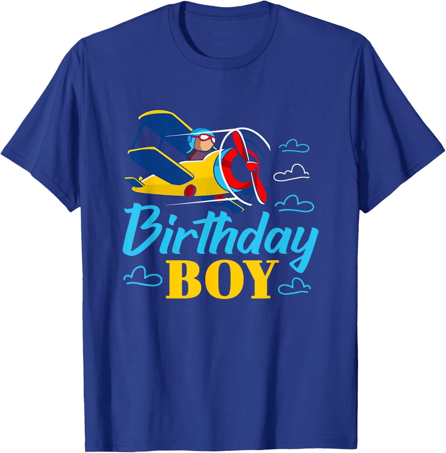 Birthday Boy Airplanes Party Gift Decorations Supplies Kids T-Shirt - T-Shirt | Royal