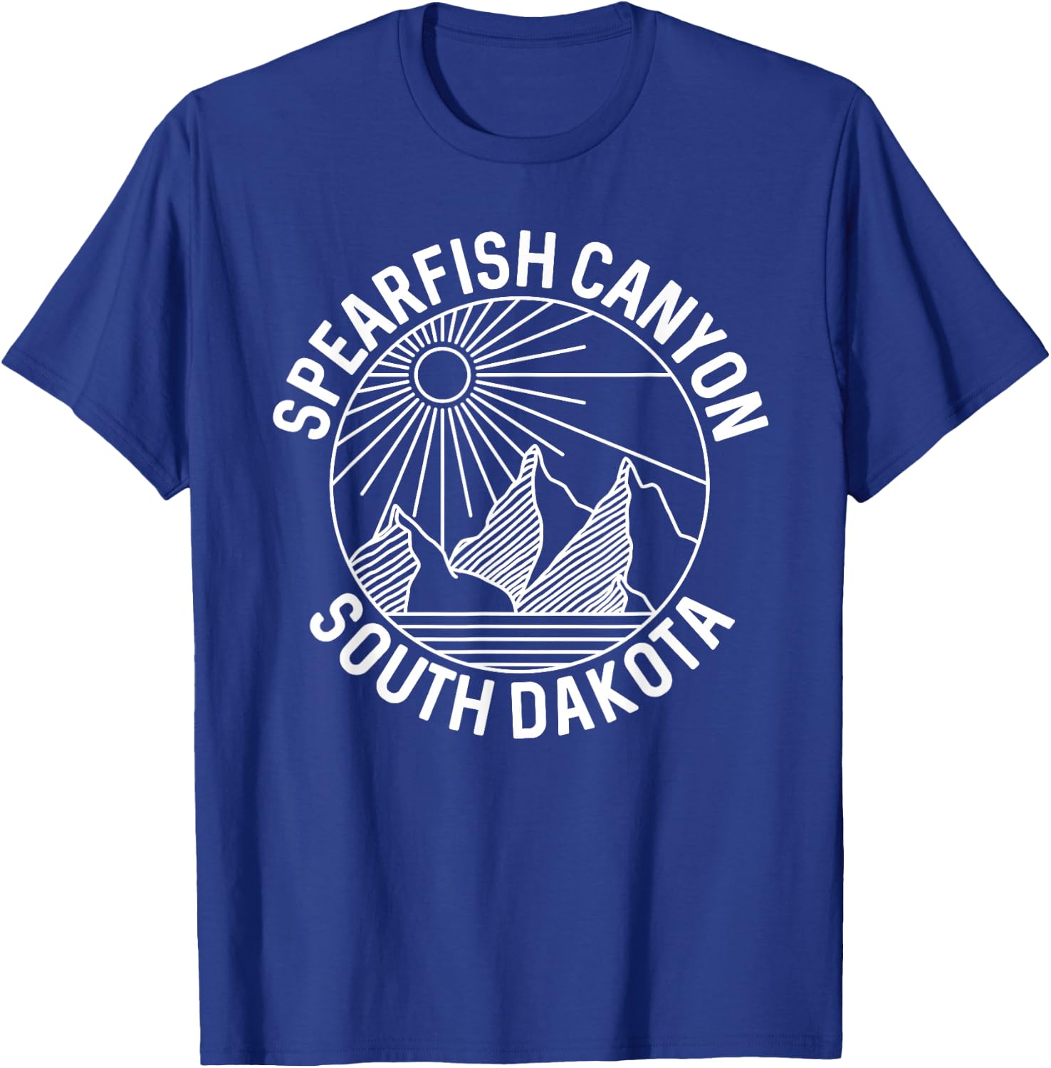 Spearfish Canyon South Dakota Mountain Line Art T-Shirt - T-Shirt | Royal