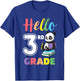 First Day of School Panda Hello 3rd Third Grade Kids T-Shirt - T-Shirt | Royal
