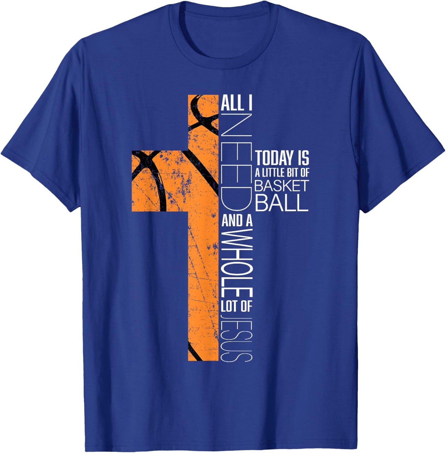 Basketball Christian Gifts Funny Sayings Religious Kids Him T-Shirt - T-Shirt | Royal