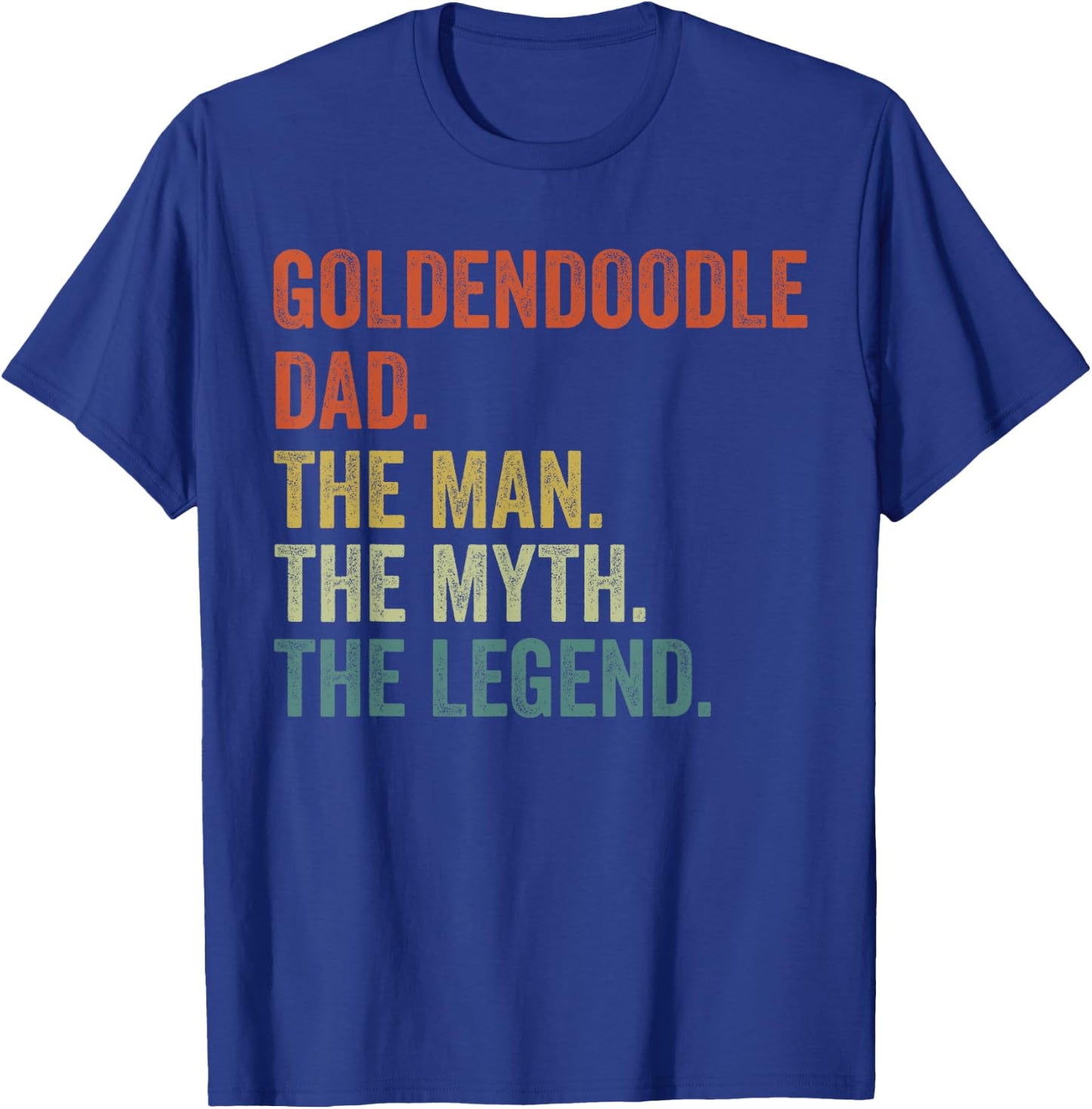 Men Vintage Dog Dad Man Myth Legend Shirt, Golden Doodle Dad T-Shirt - T-Shirt | Royal