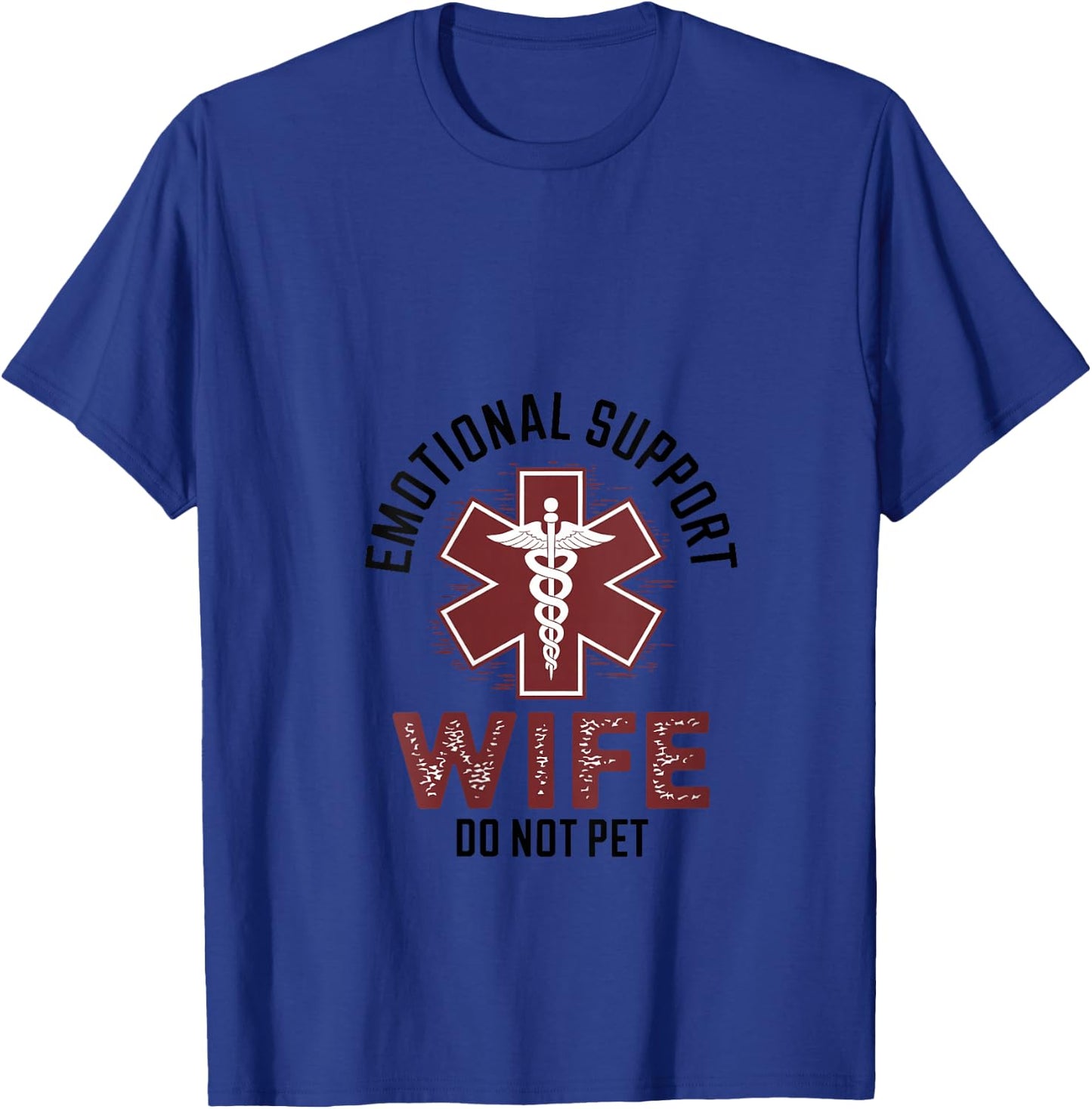 Do Not Pet Emotional Support Wife V-Neck T-Shirt - T-Shirt | Royal