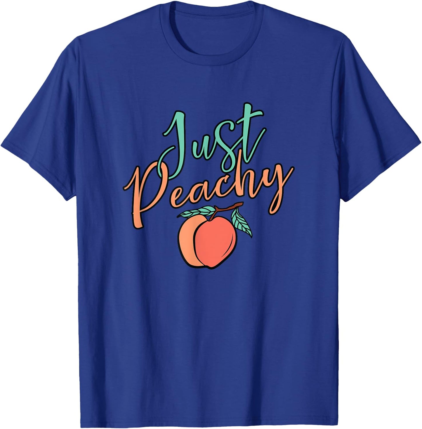 Cool Summer Fruit Retro Just Peachy & keep it Peachy Graphic Women T-Shirt - T-Shirt | Royal