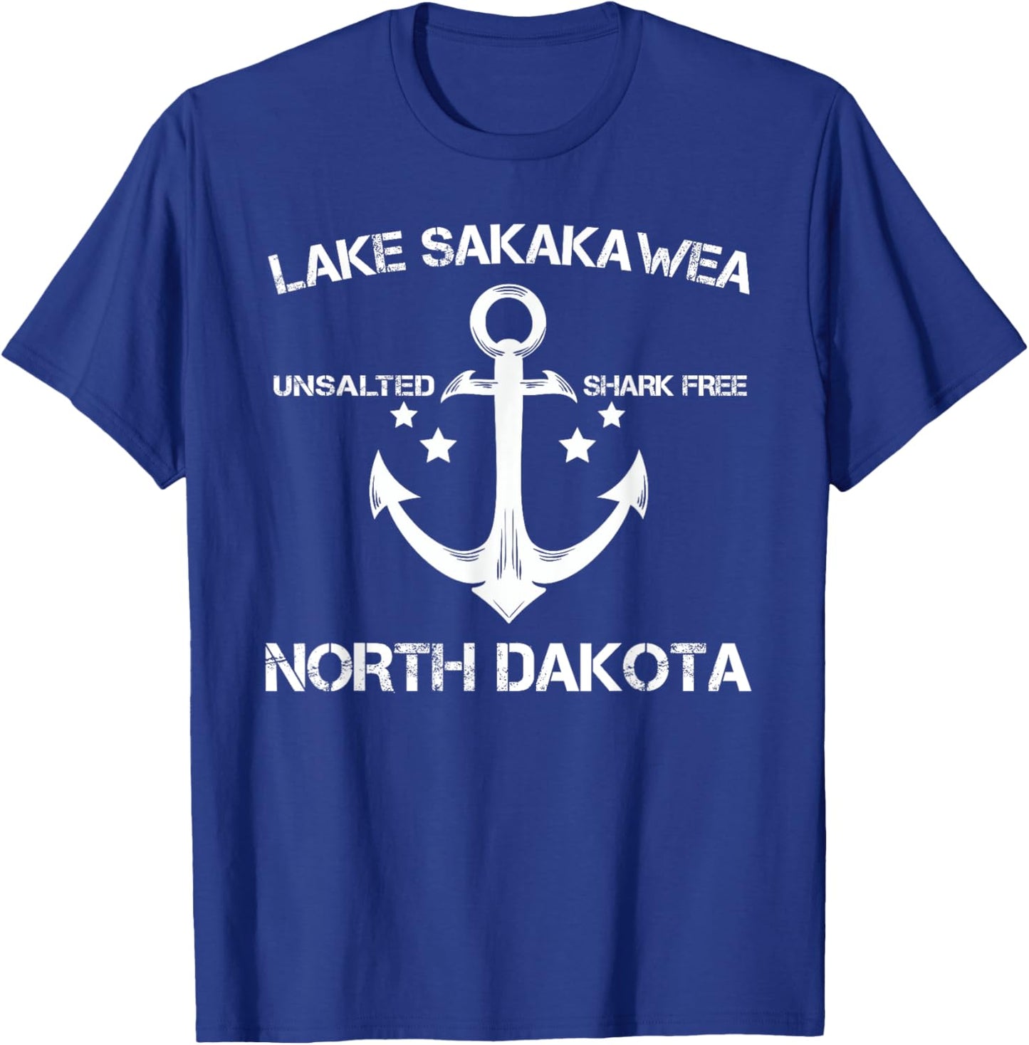 LAKE SAKAKAWEA NORTH DAKOTA Funny Fishing Camping Gift T-Shirt - T-Shirt | Royal
