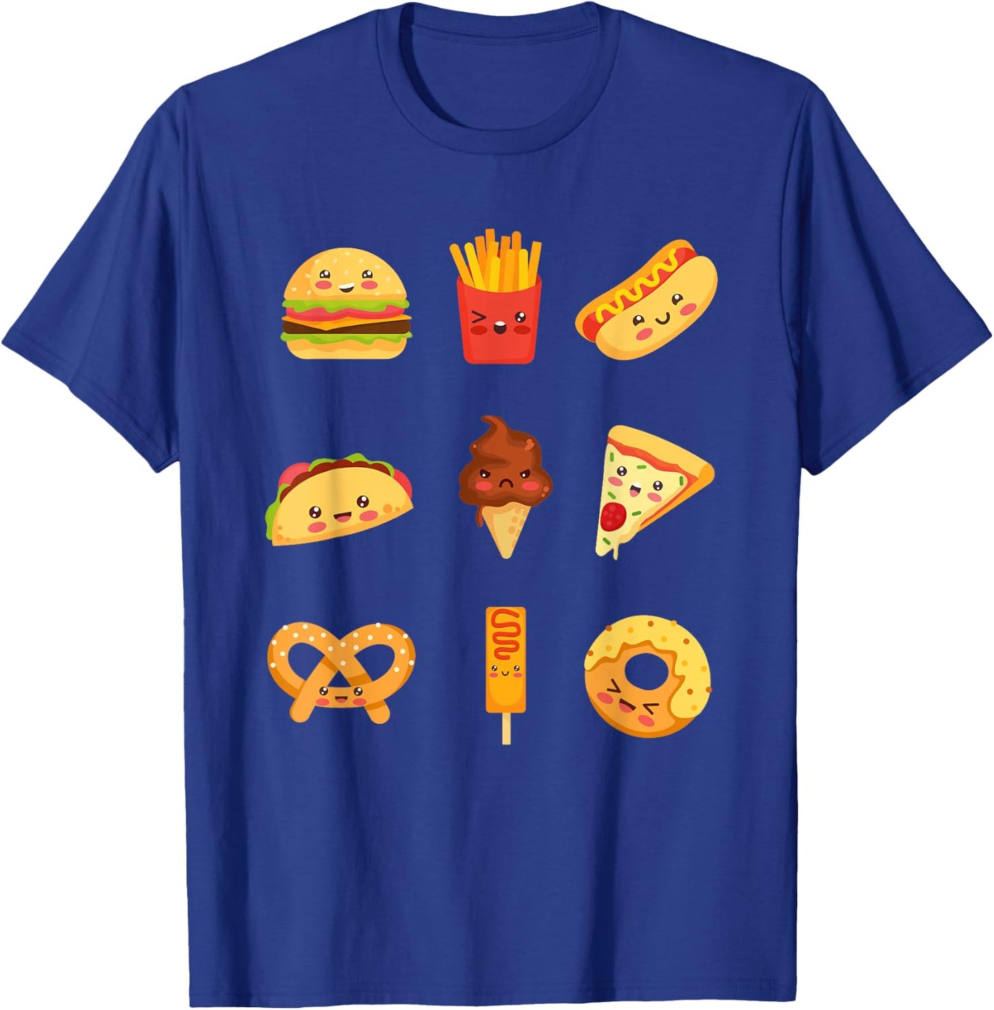 Cute Kawaii food collection for food lovers T-Shirt - T-Shirt | Royal