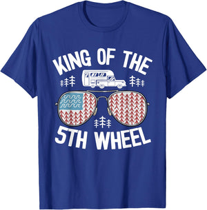 King Of The 5th Wheel Camper US American Flag Retro Camping Men T-Shirt - T-Shirt | Royal