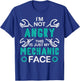 Im Not Angry Just My Mechanic Face Funny Car Auto Garage Men T-Shirt - T-Shirt | Royal