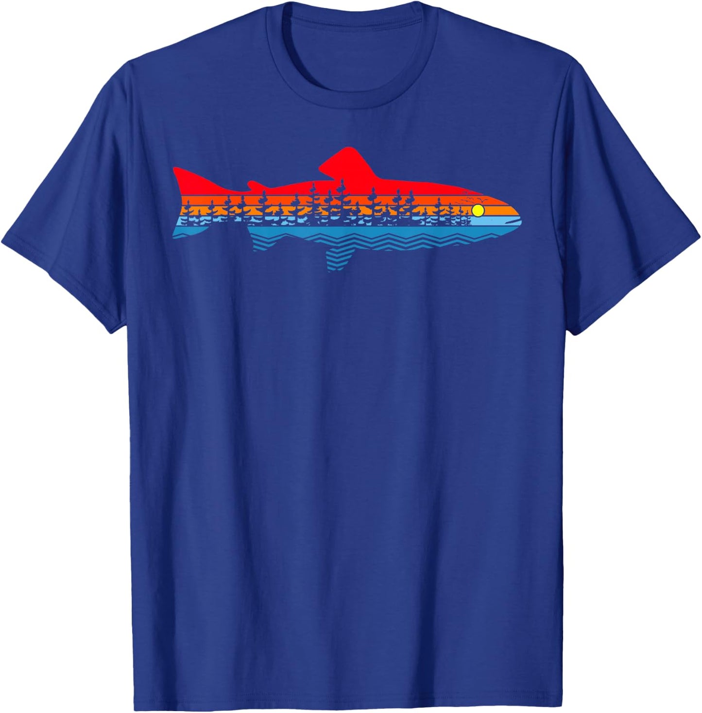 Vintage Nature Outdoor Fishing - Fisher Trout Fish T-Shirt - T-Shirt | Royal