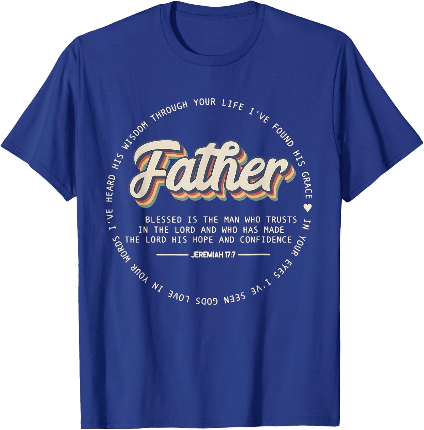 Retro Fathers Day Jeremiah Dad Noun Bible Verse Quote T-Shirt - T-Shirt | Royal