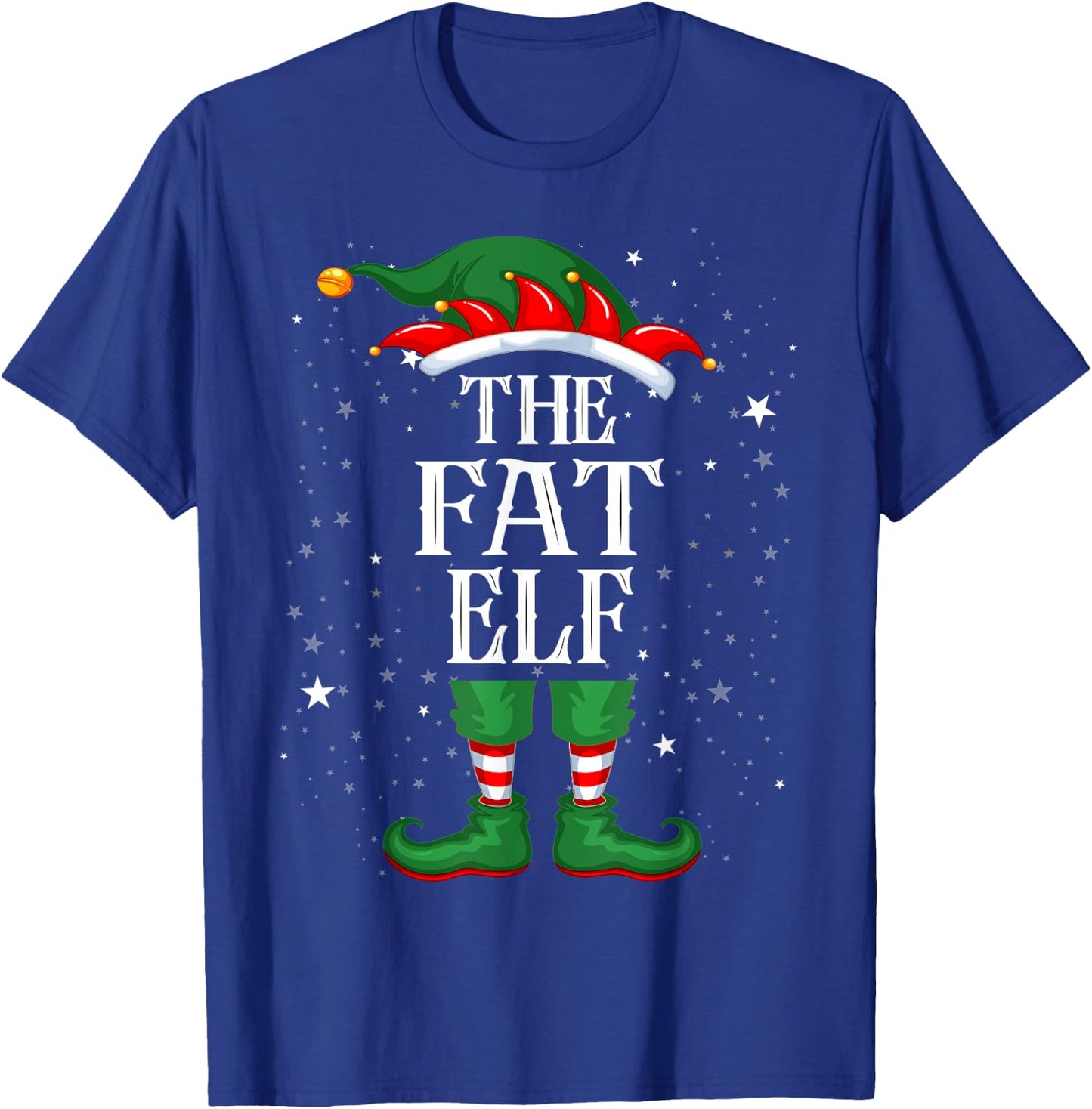 Christmas Elf Matching Family Group Funny The Fat Elf T-Shirt - T-Shirt | Royal
