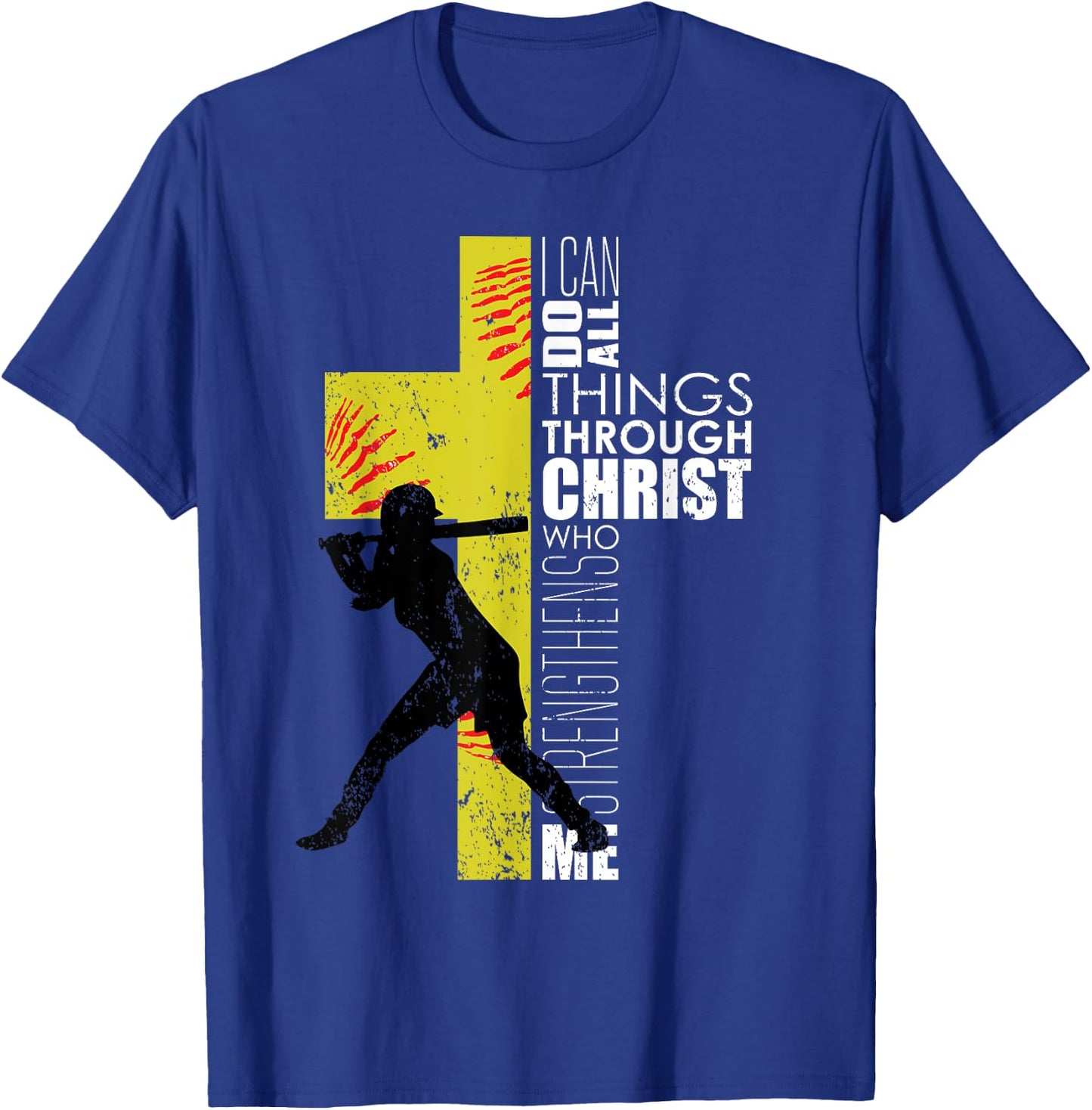 Softball Gifts Players Teen Girls Women Christian Religious T-Shirt - T-Shirt | Royal