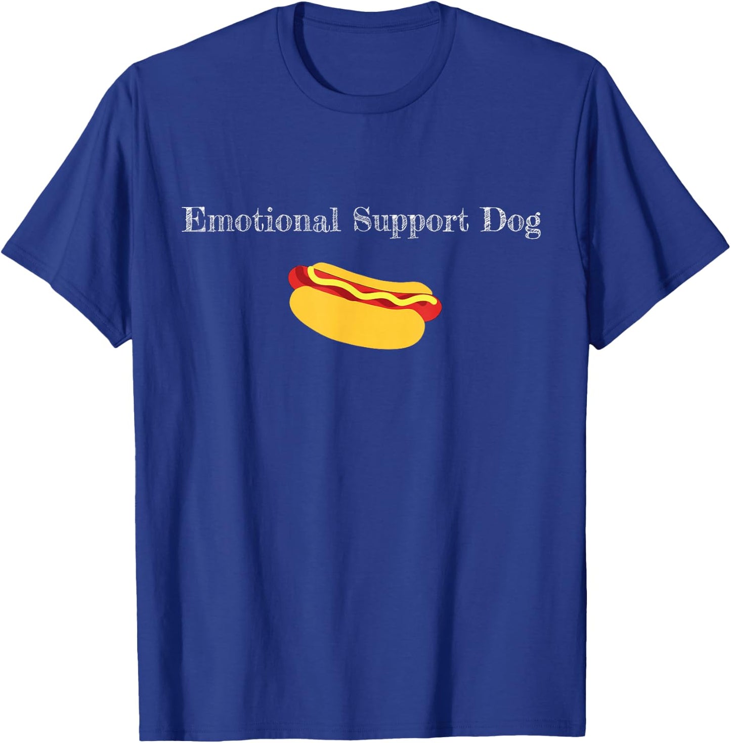 Emotional Support Dog Funny Hot Dog Play On Words T-Shirt - T-Shirt | Royal