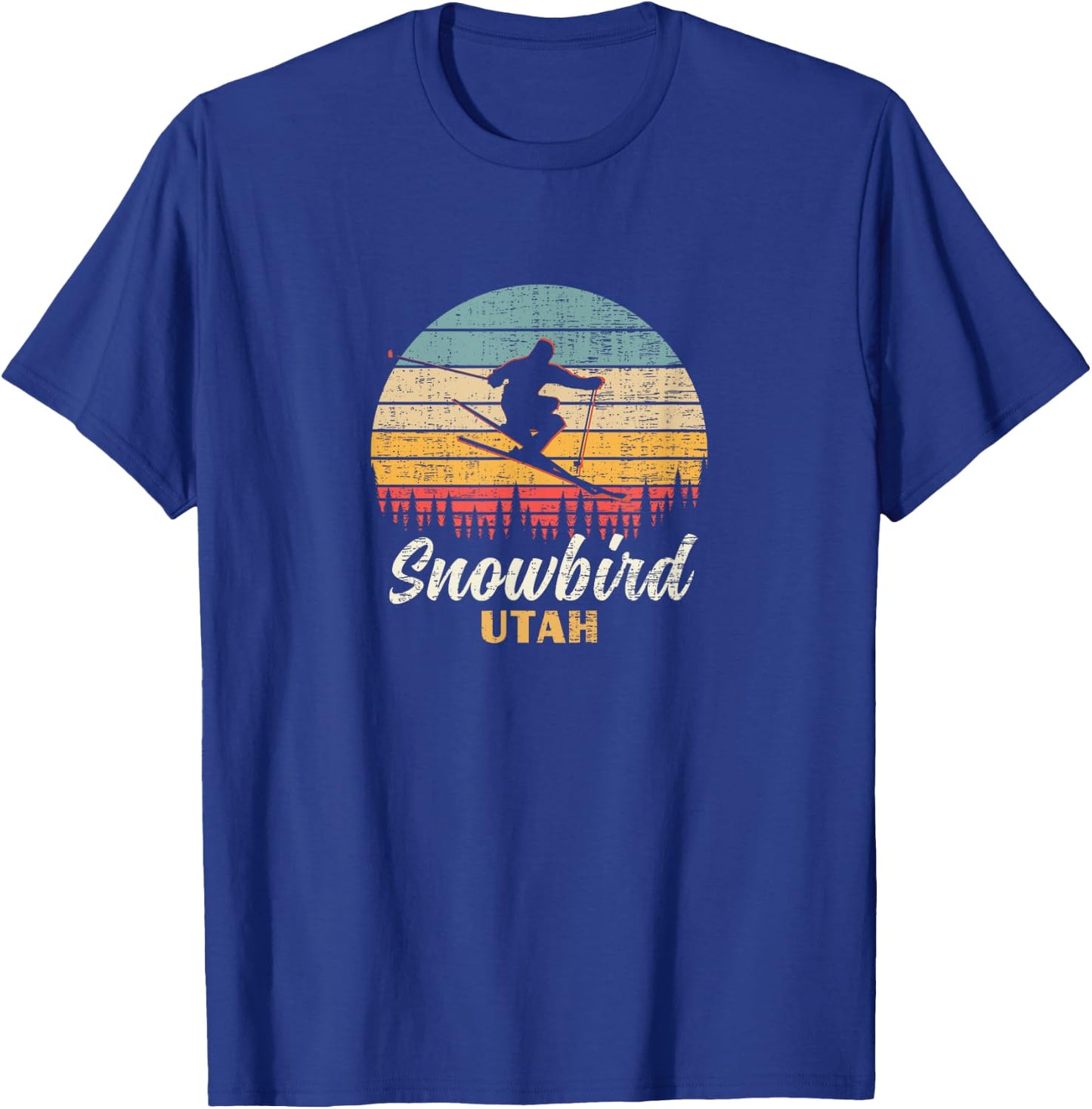 Snowbird Skiing Utah Vintage Mountain Utah Ski Vacation T-Shirt - T-Shirt | Royal