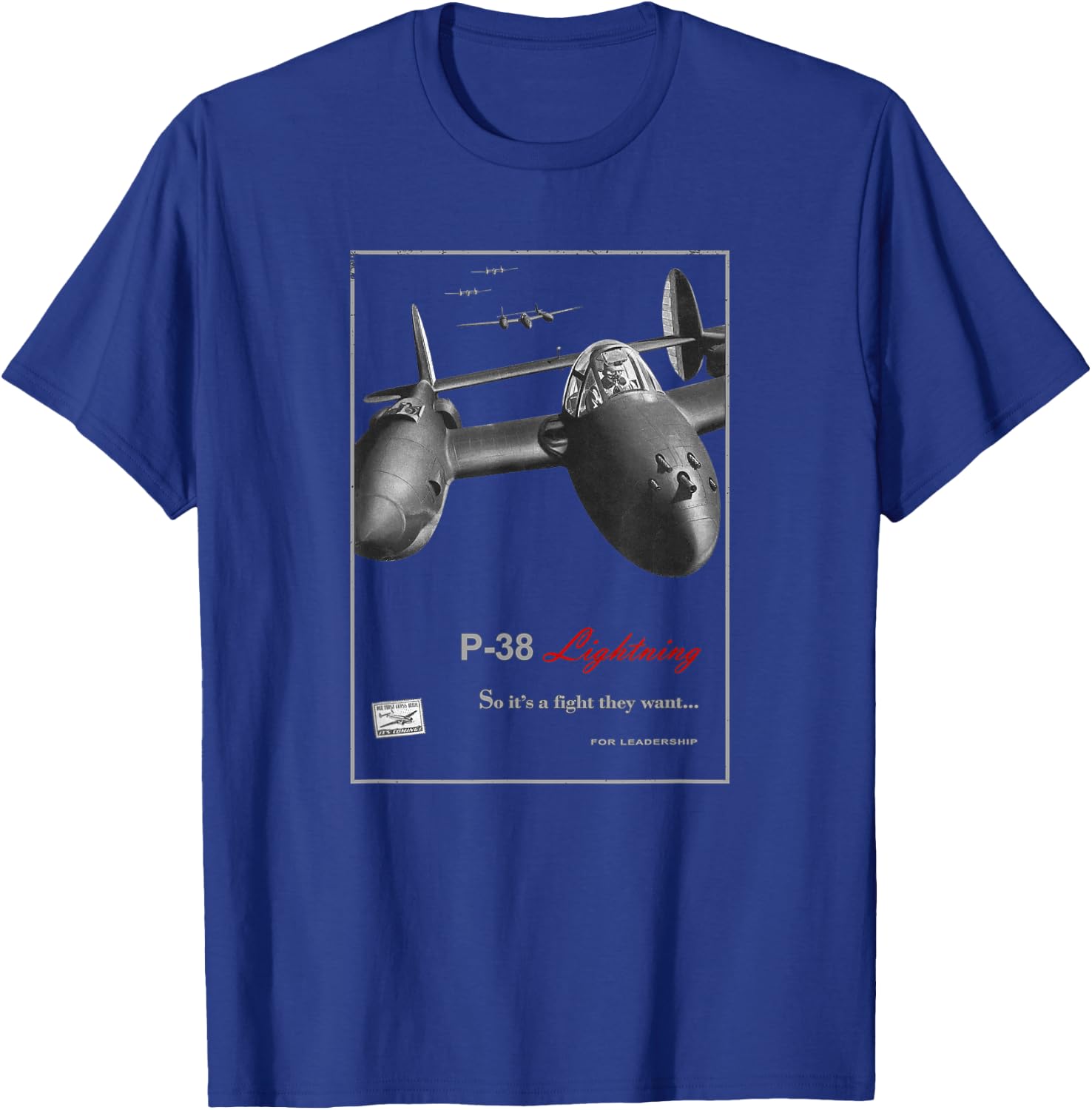 P-38 Lightning WW2 fighter aircraft T-Shirt - T-Shirt | Royal